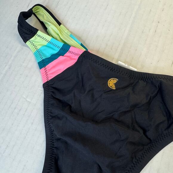 CITRUS Women's Hipster Bikini Bottom Black Colorblock Swimsuit NWT Size Small - Picture 5 of 8